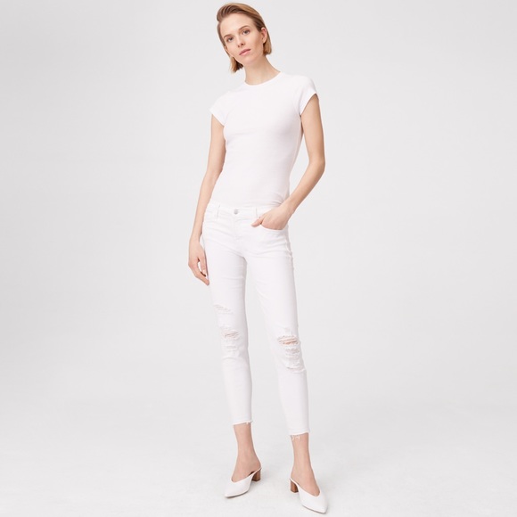 J brand cropped skinny jeans white (low-rise) 24 - Picture 1 of 8